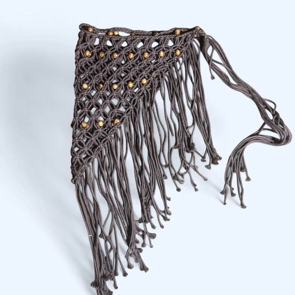 Accessories - Bohemian Brown Macrame Fringe Belt
